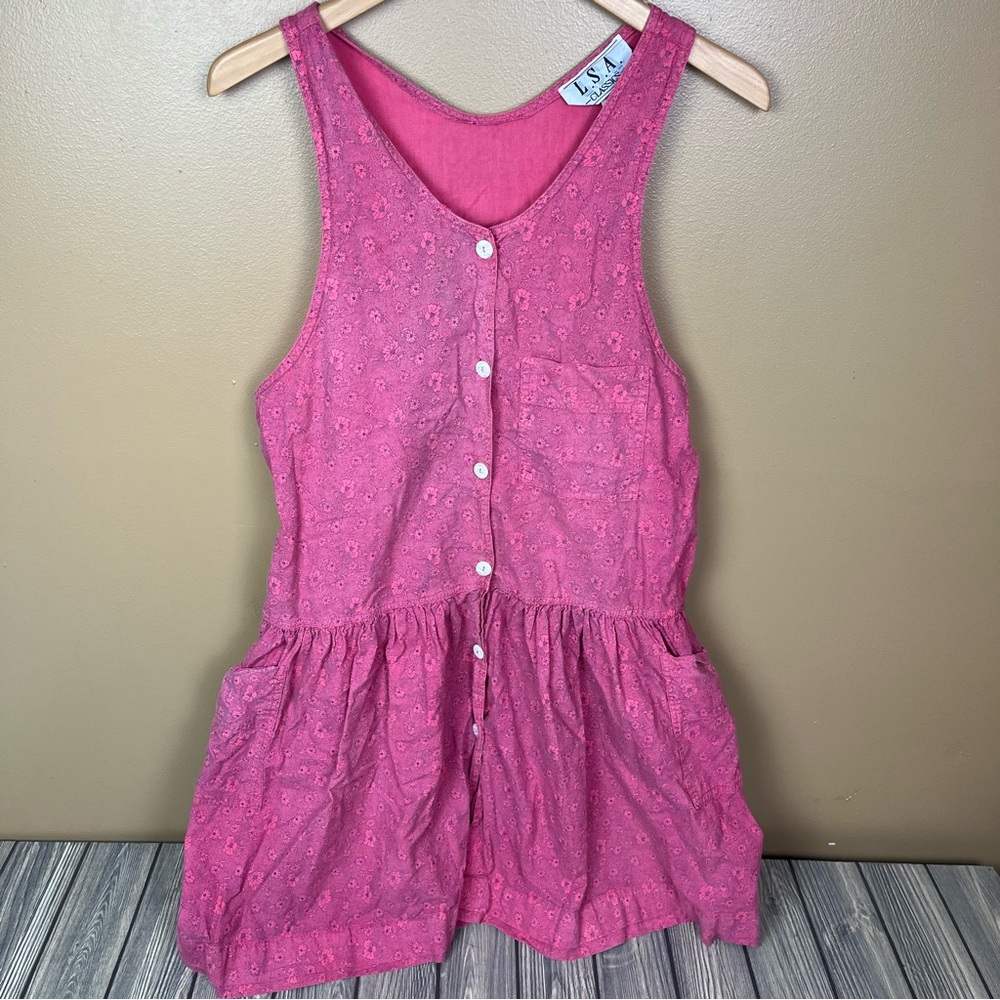 Vintage Pink LSA Classics Apron Dress Women's Medium